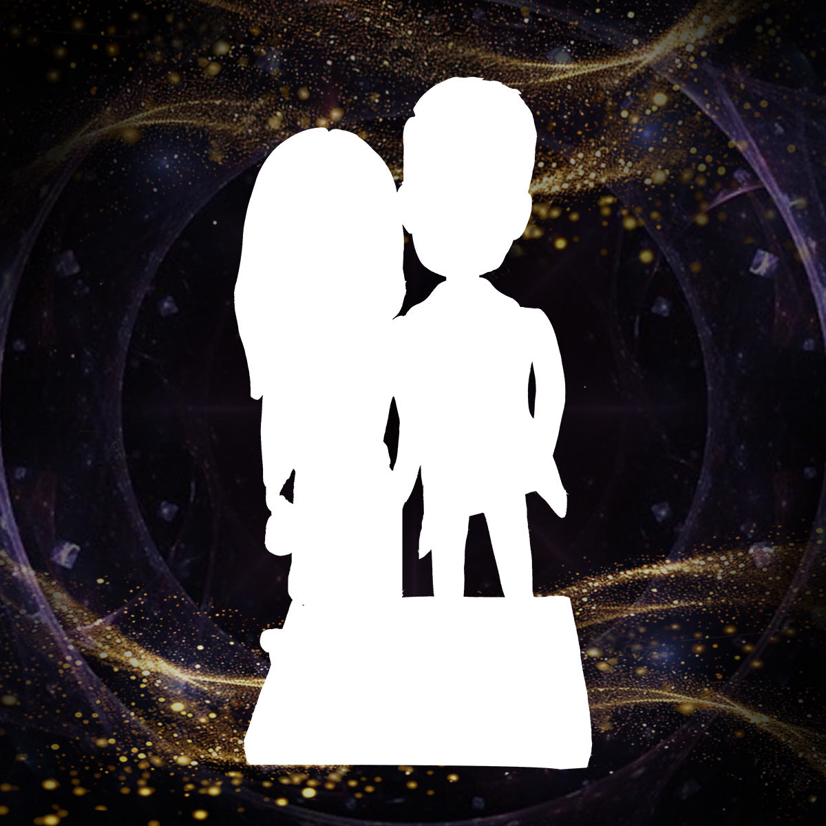 Fully Customizable 2 person Custom Bobblehead With Engraved Text for Couple
