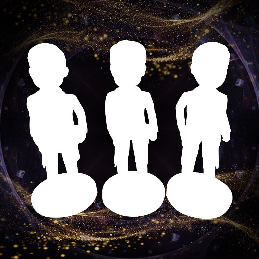 Fully Customizable 3 person Custom Bobblehead With Engraved Text
