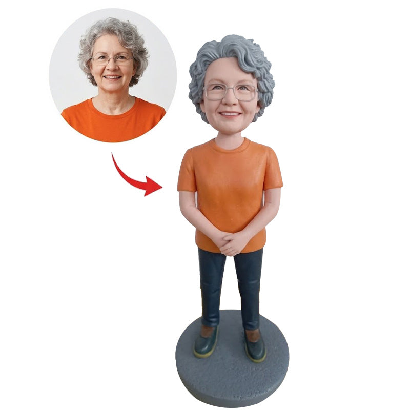 Custom Woman Bobblehead from Photo – Personalized Gift for Mom or Grandma