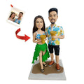 Custom Vacation Couple Bobblehead from Photo – Personalized Romantic Gift