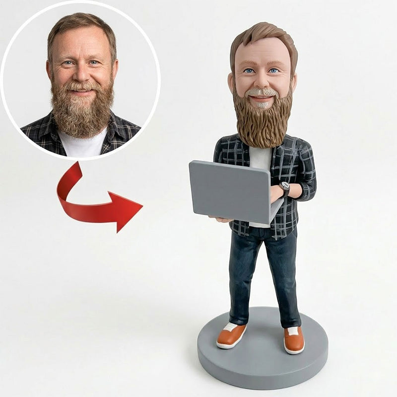 Custom Programmer Bobblehead from Photo – Personalized Tech Gift for Him
