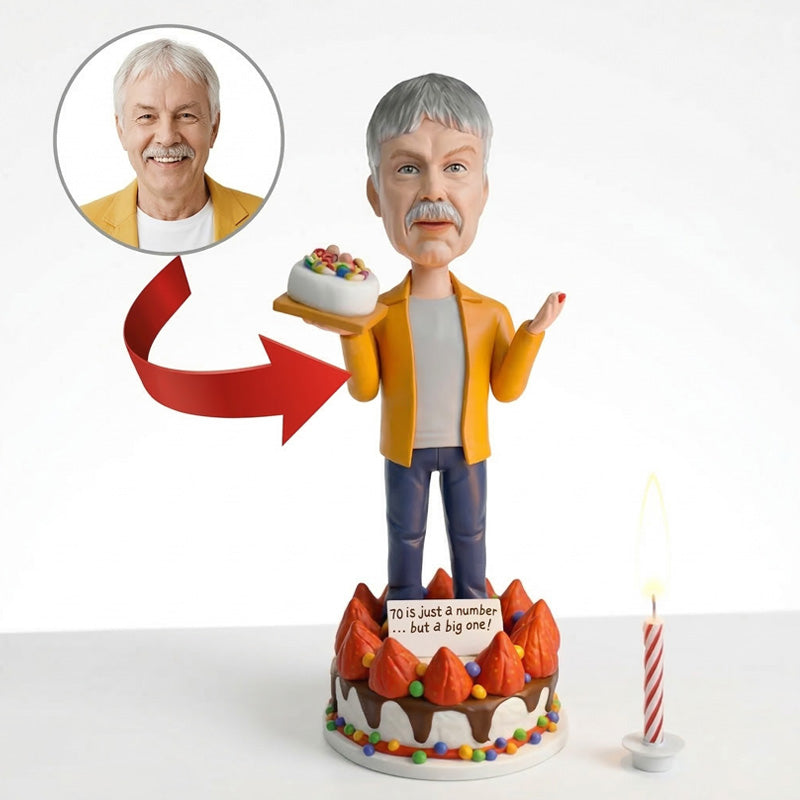Funny Personalized Gift for Dad – Custom Bobblehead Cake Topper from Photo