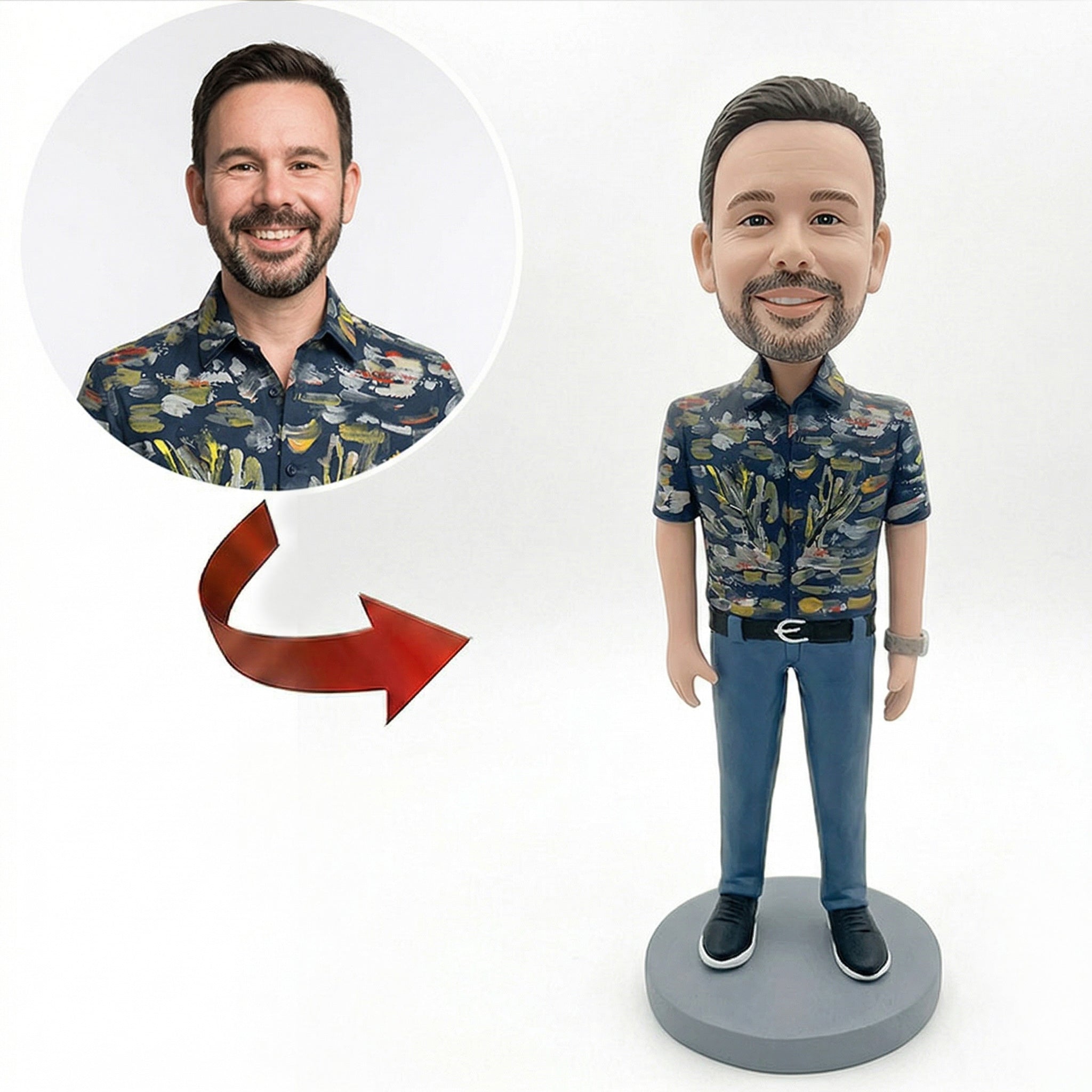 Personalized Man Bobblehead – Unique Keepsake Gift from Your Photo