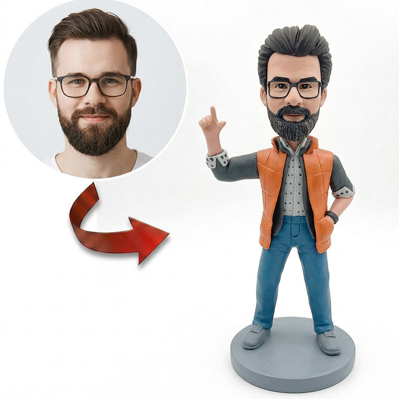 Custom Stylish Man Bobblehead from Photo – Personalized Trendy Gift
