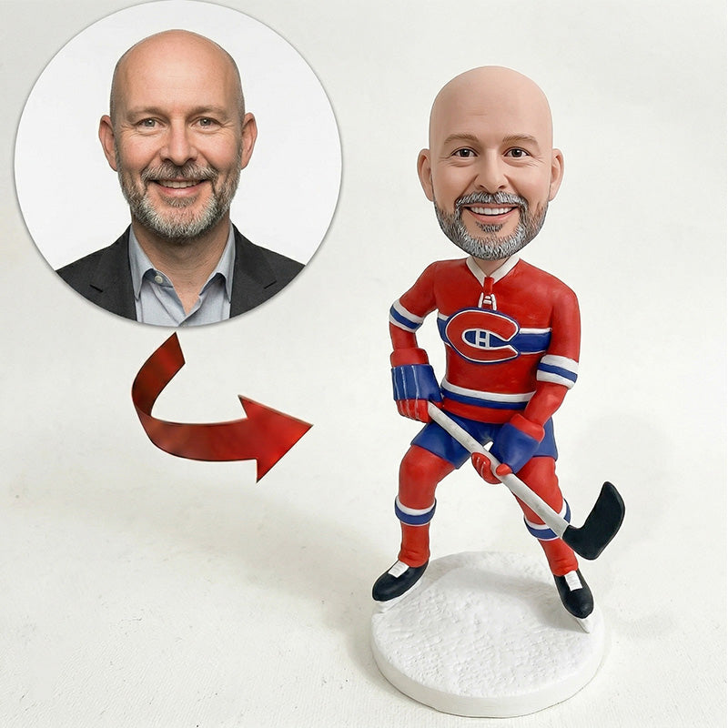 Personalized Hockey Player Bobblehead – Custom Keepsake from Your Photo