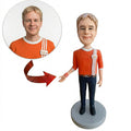 Custom Casual Man Bobblehead from Photo – Personalized Gift for Him