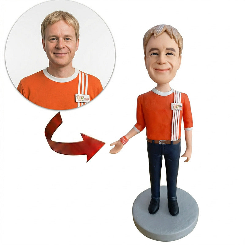 Custom Casual Man Bobblehead from Photo – Personalized Gift for Him