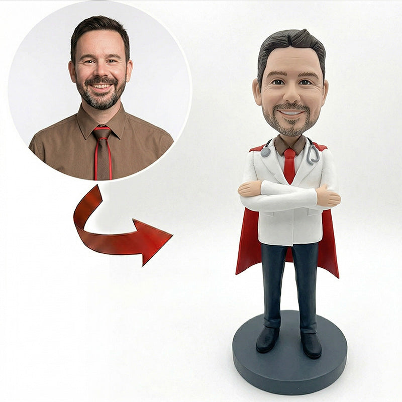 Personalized Doctor Bobblehead from Photo – Custom Medical Gift