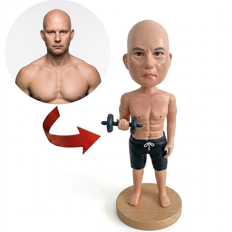 Custom Fitness Bobblehead with Dumbbell – Funny & Personal Gift