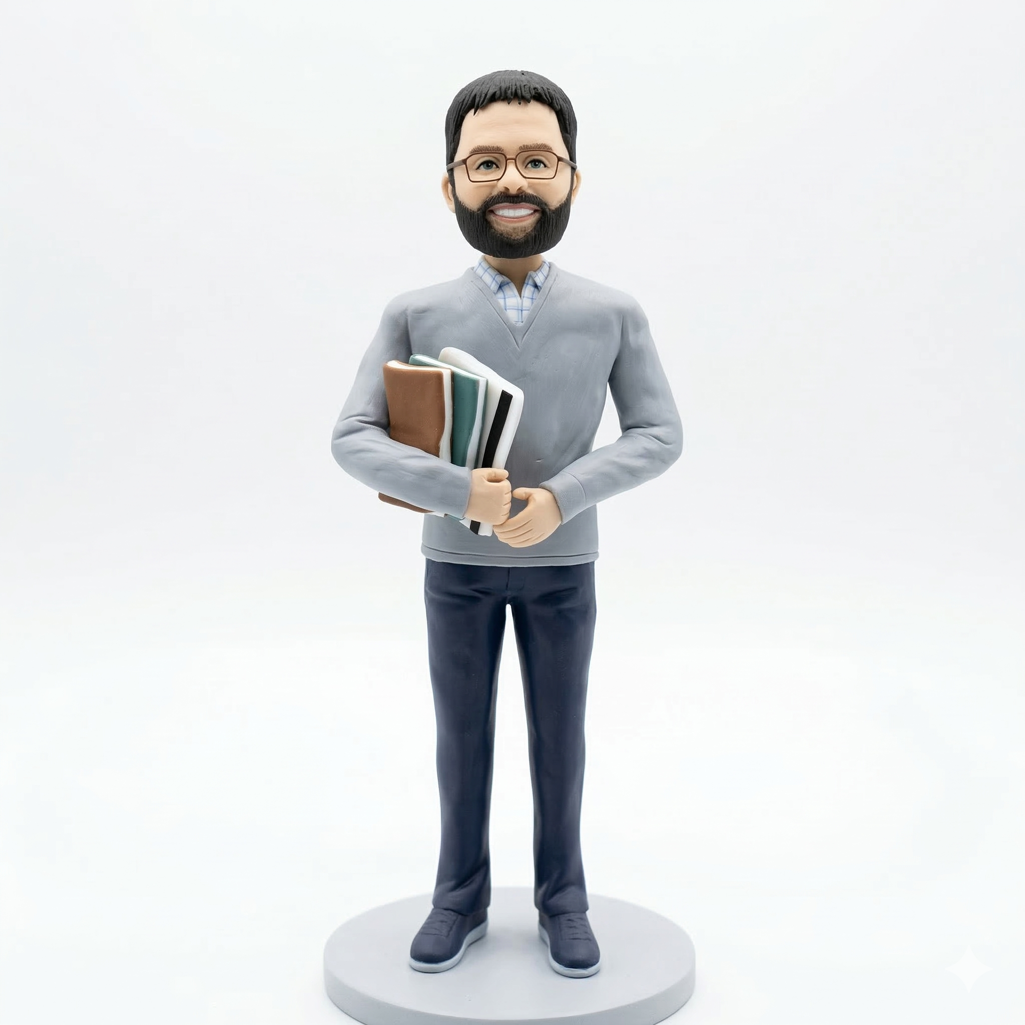 Custom Teacher Bobblehead from Photo – Personalized Male Teacher Gift