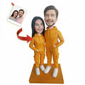 Custom Couple Bobblehead from Photo – Personalized Valentine's Day Gift in Matching Hoodies | Handmade Romantic Figurine for Him & Her - ForeverBobble